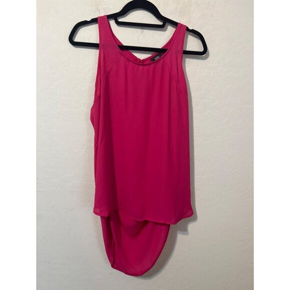 Mossimo Sz XL Hi Low Tank Top Hot Pink Sheer - Picture 2 of 8